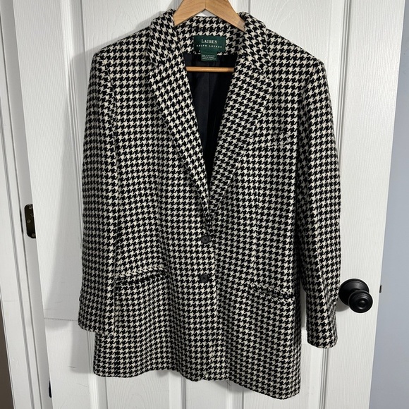 Lauren Ralph Lauren 100% wool women's blazer, size tag removed, houndstooth - Picture 1 of 13